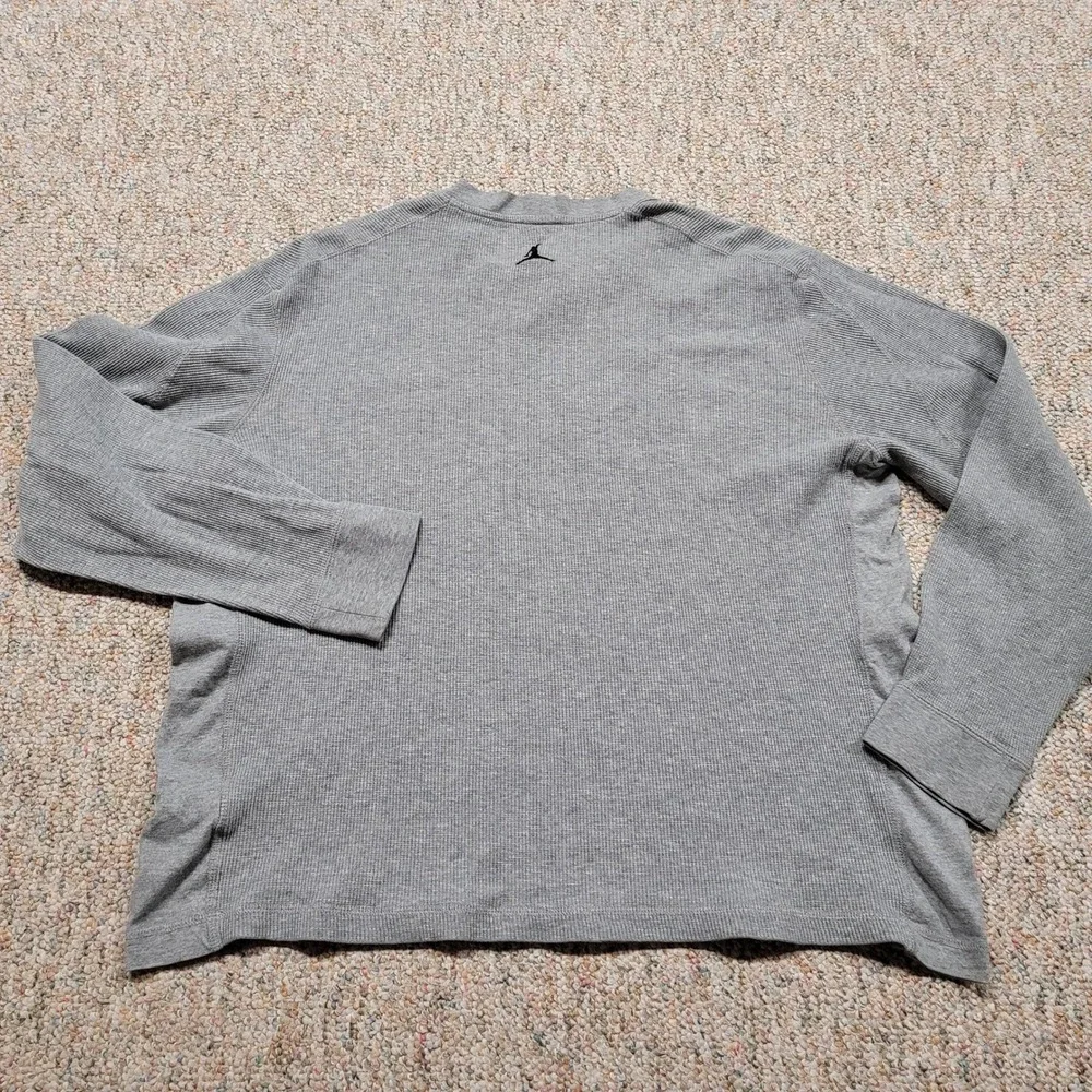 Air Jordan Thermal Shirt Mens XXL Gray Jumpman Waffle Knit Long Sleeve Tee